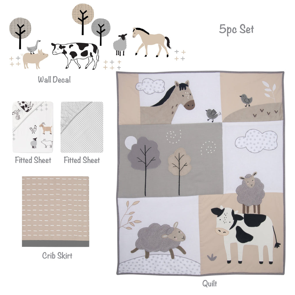 Baby Farm 5-Piece Crib Bedding Set