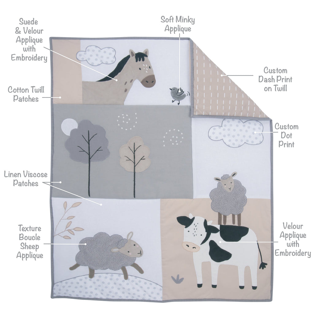 Baby Farm 5-Piece Crib Bedding Set