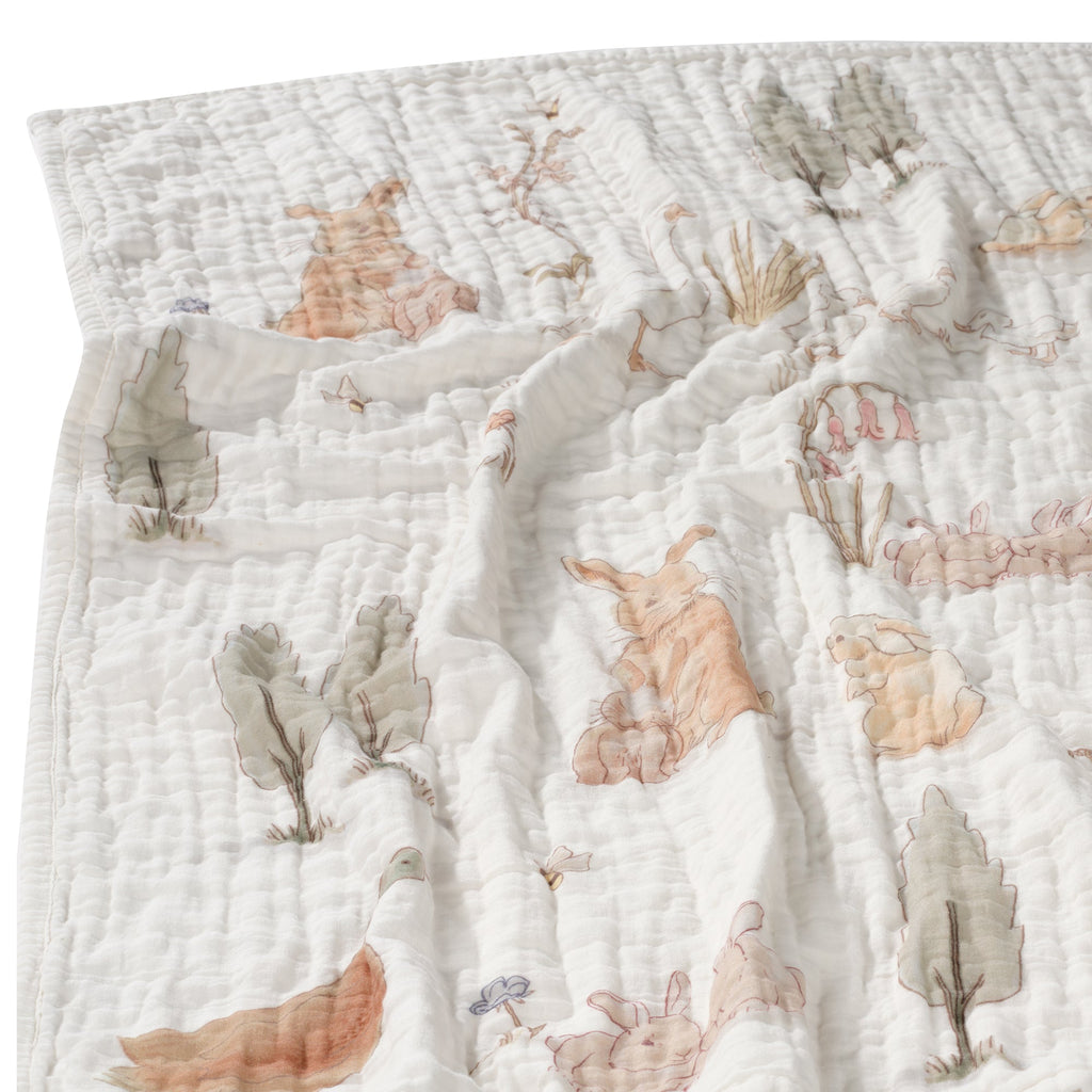 Bunny Hop Organic Cotton 3-Piece Crib Bedding Set