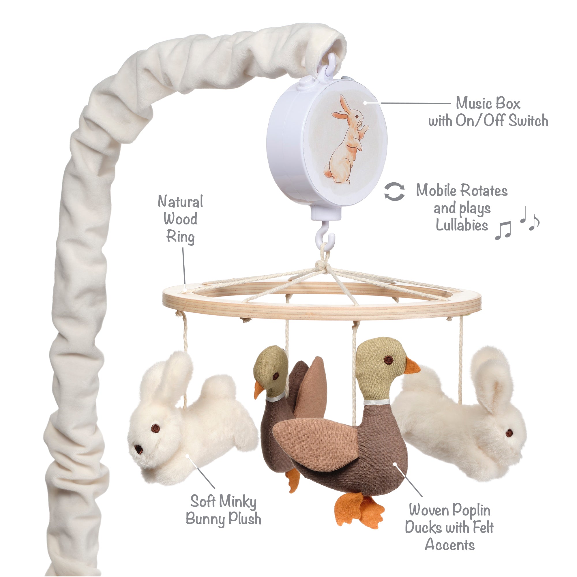 Bunny Hop Musical Baby Crib Mobile