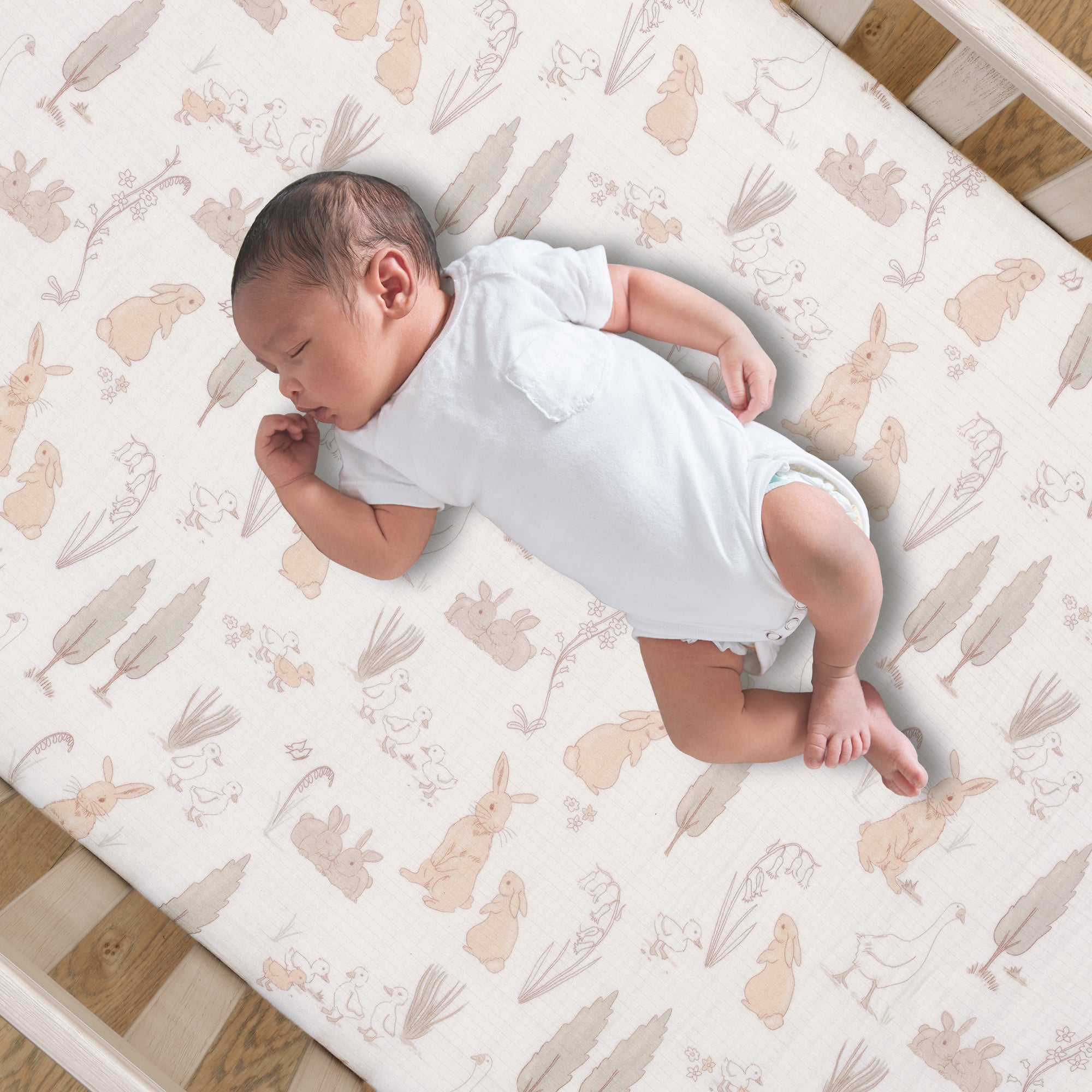 Bunny Hop Organic Cotton 3-Piece Crib Bedding Set