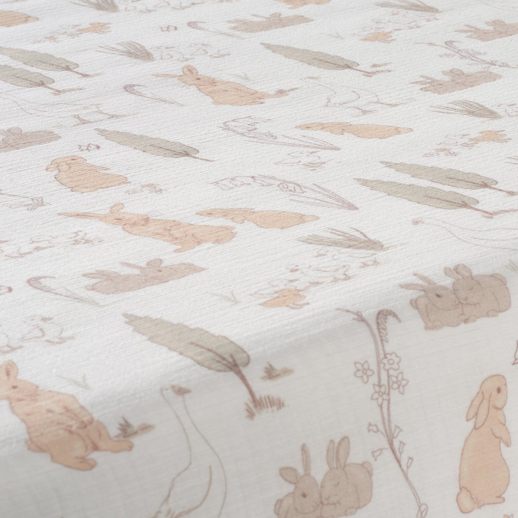 Bunny Hop Organic Cotton Muslin Crib Sheet