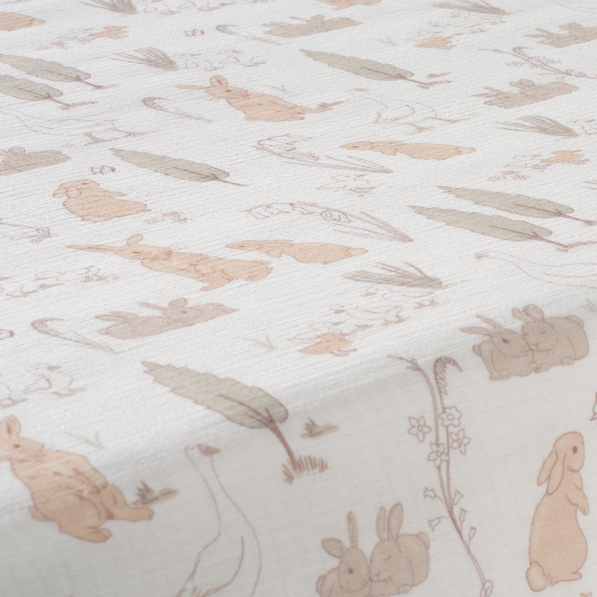 Bunny Hop Organic Cotton Muslin Crib Sheet