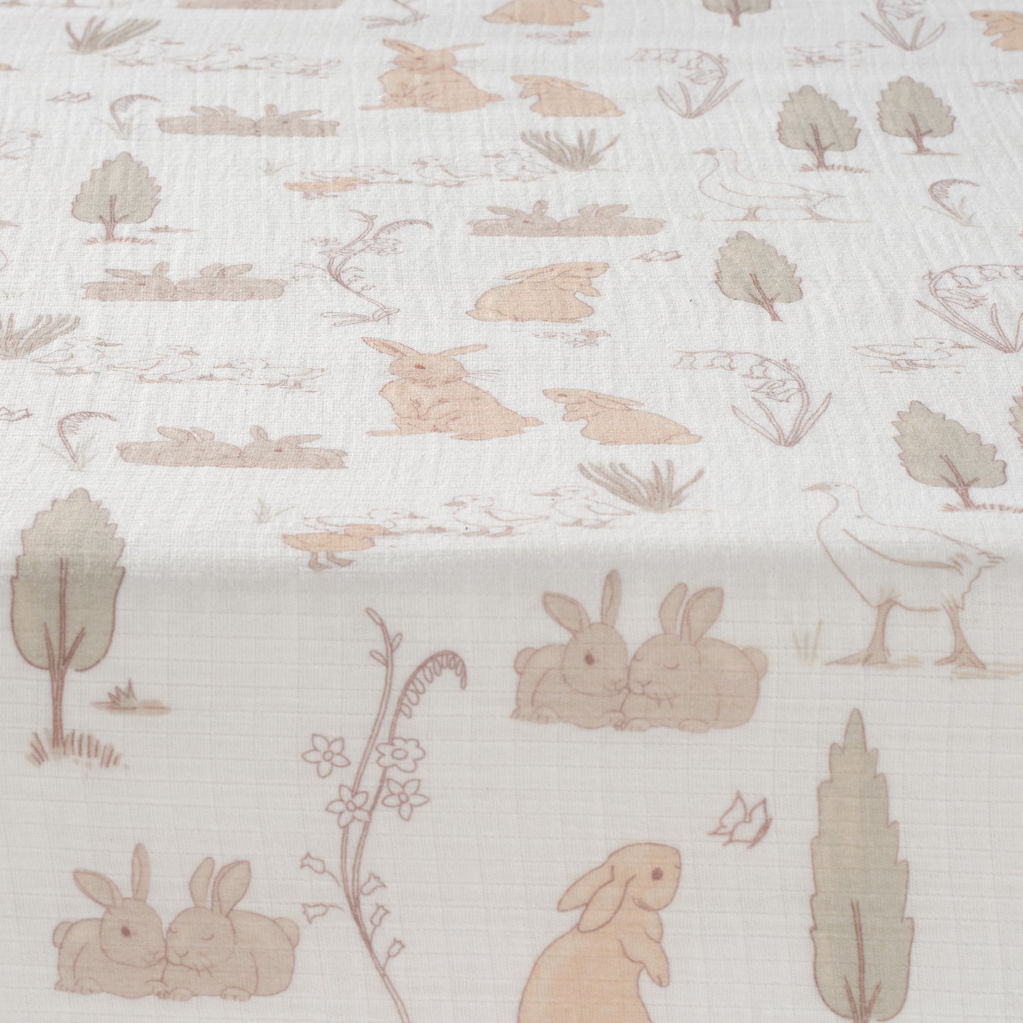 Bunny Hop Organic Cotton Muslin Crib Sheet