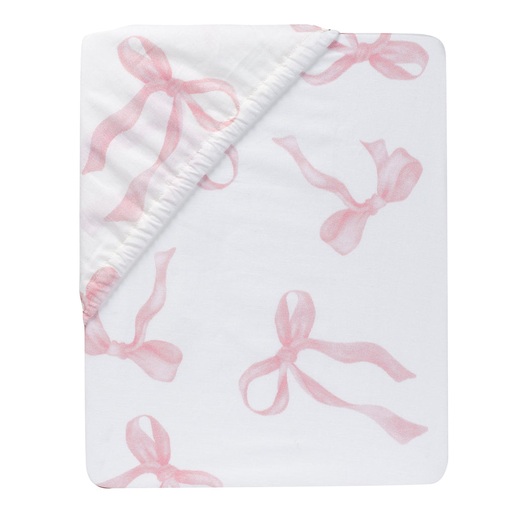 Coquette Floral Bows Fitted Crib Sheet