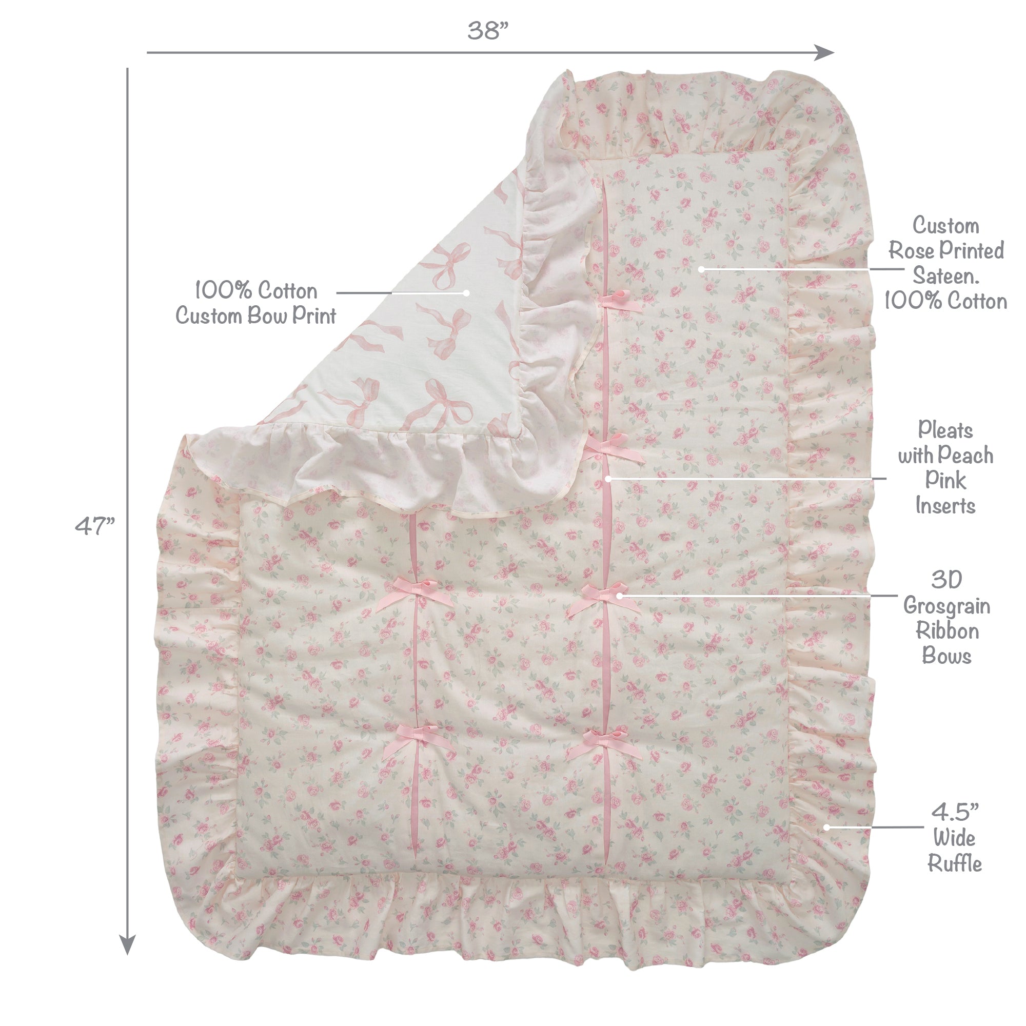 Coquette Floral 3-Piece Crib Bedding Set