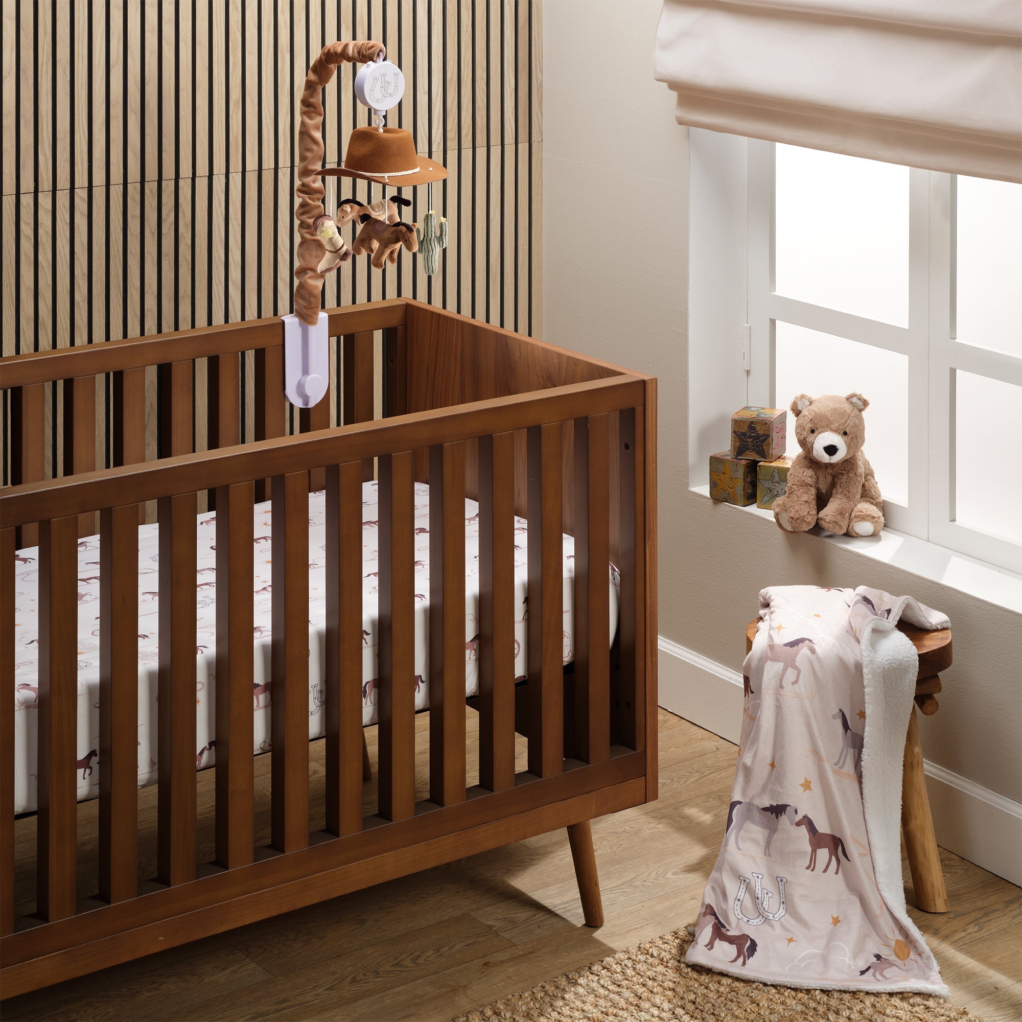 Country Western Cotton Fitted Crib Sheet