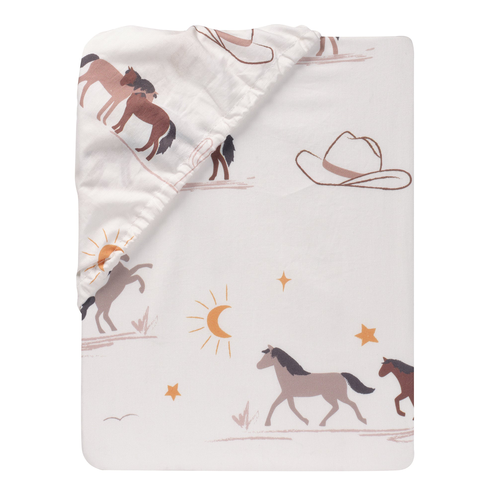 Country Western Cotton Fitted Crib Sheet