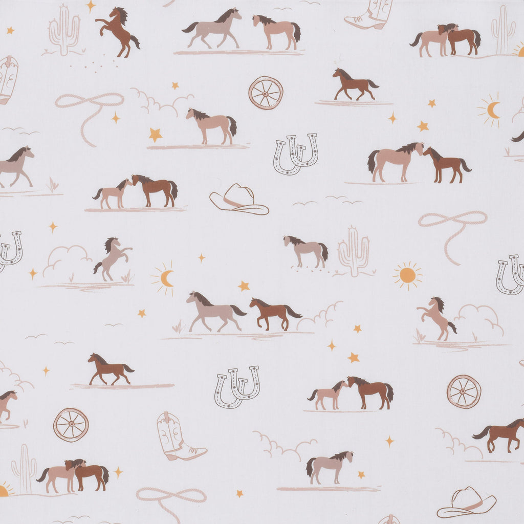 Country Western Cotton Fitted Crib Sheet