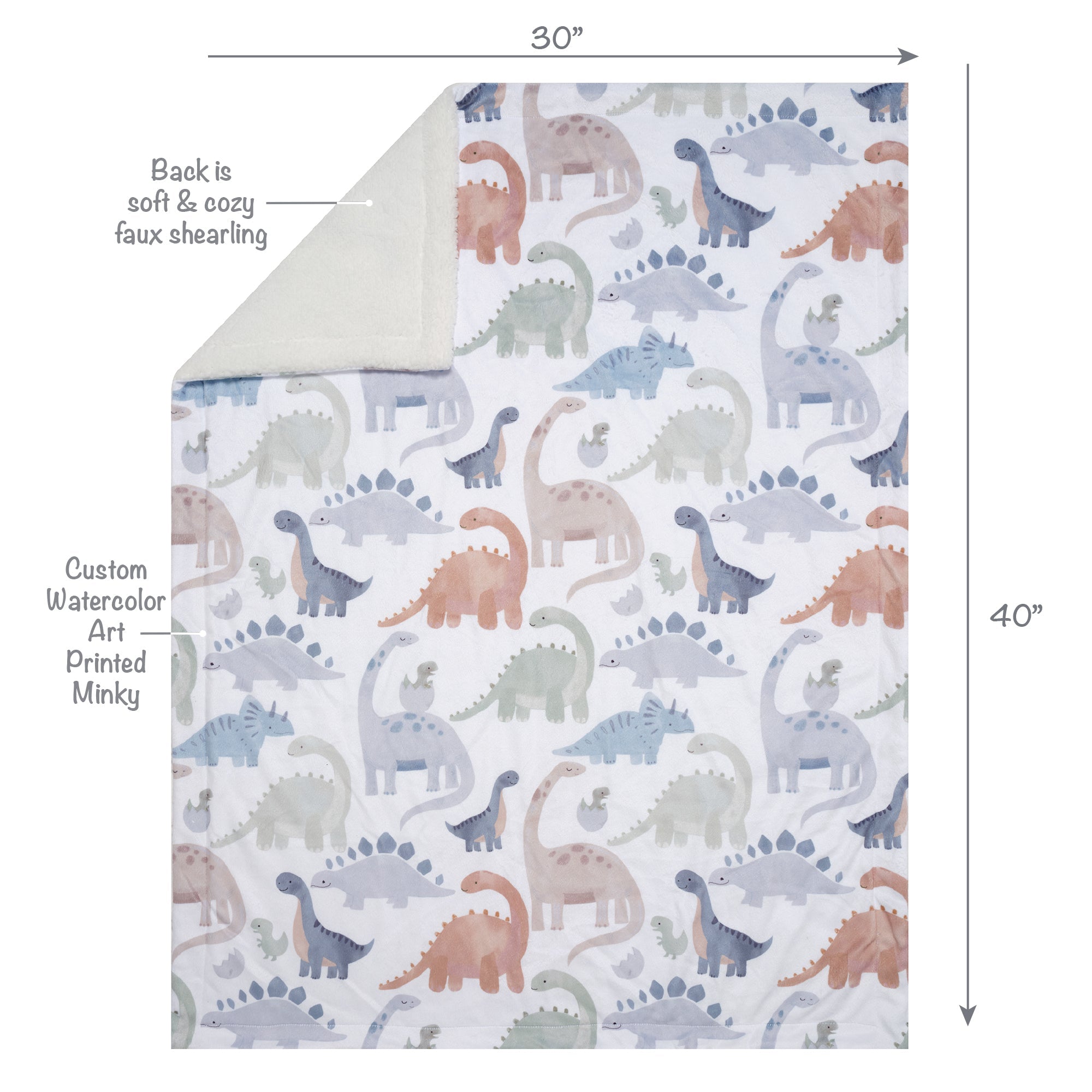 Dino-Might Baby Blanket