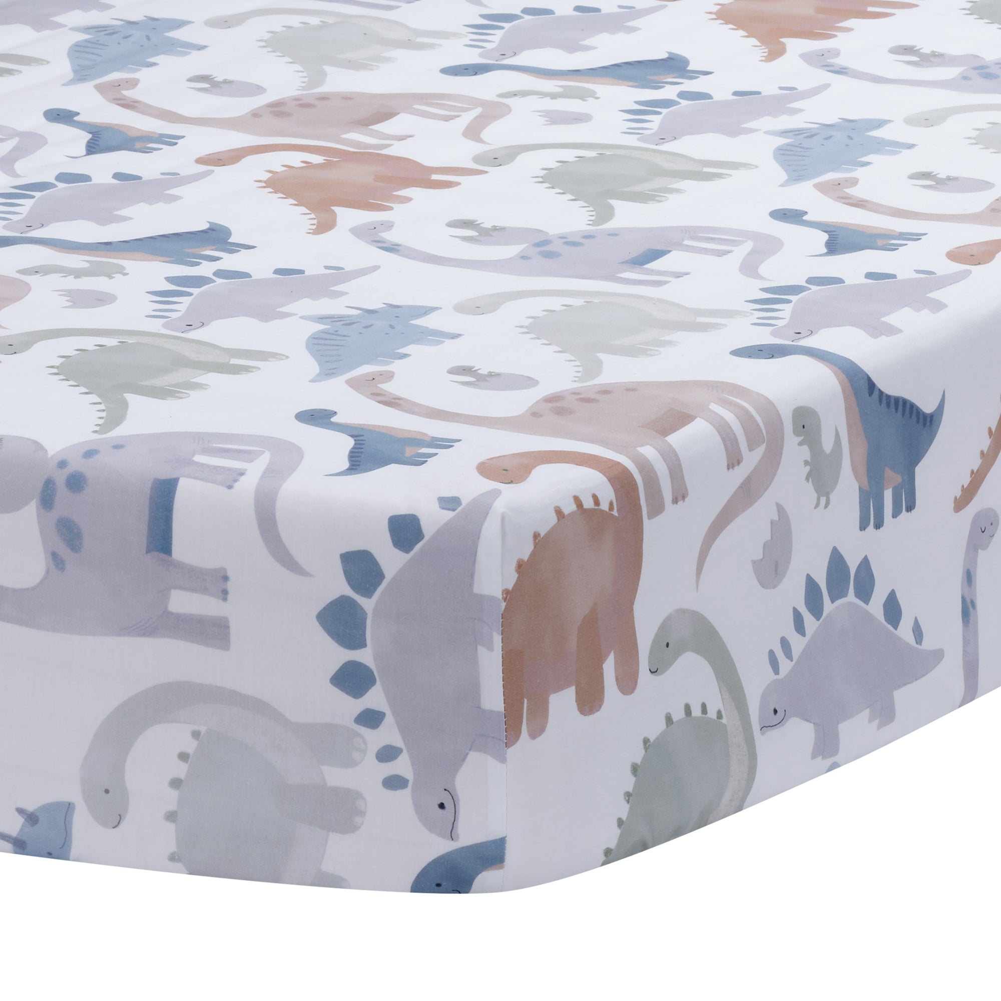 Dino-Might Cotton Fitted Crib Sheet