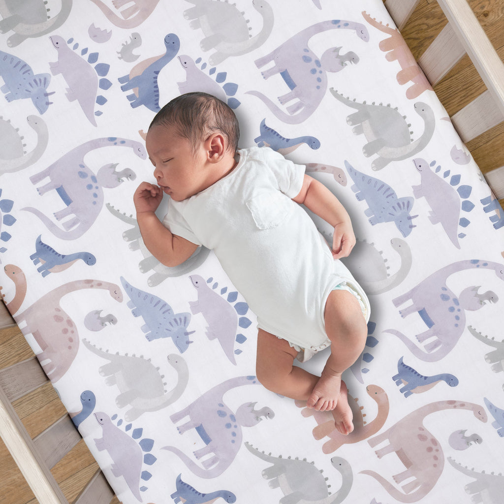 Dino-Might Cotton Fitted Crib Sheet
