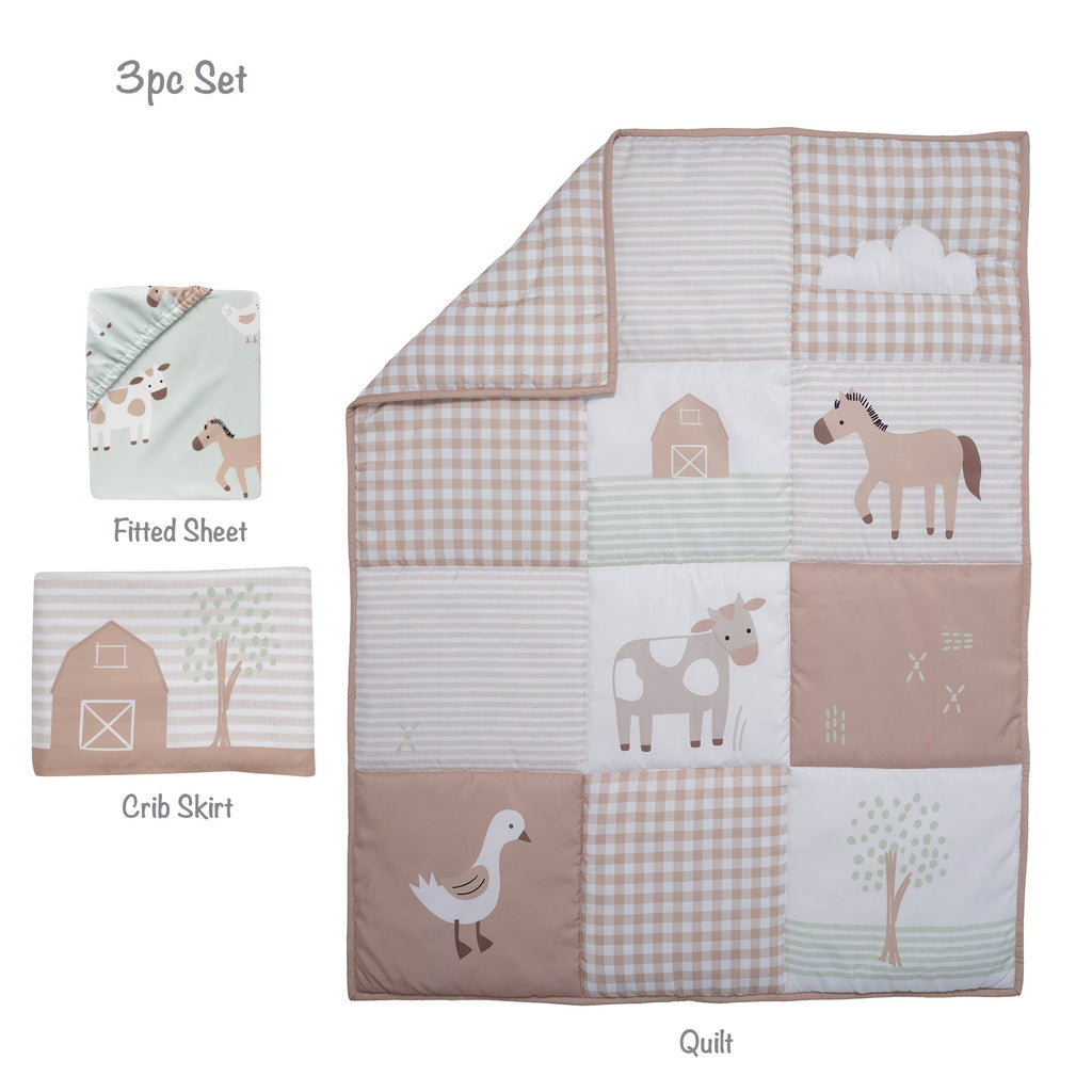 Farmyard Friends 3-Piece Crib Bedding Set