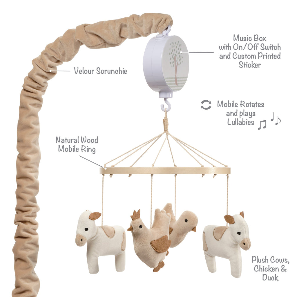 Farmyard Friends Musical Baby Crib Mobile
