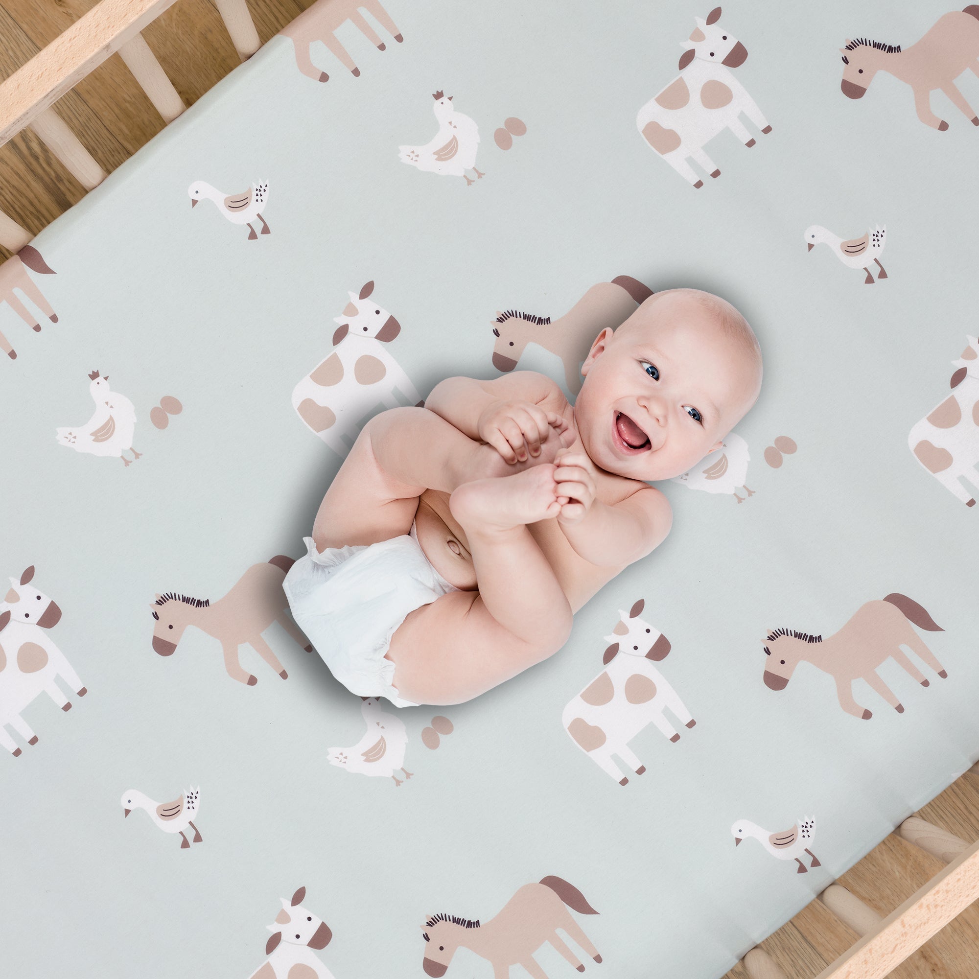 Farmyard Friends Fitted Crib Sheet