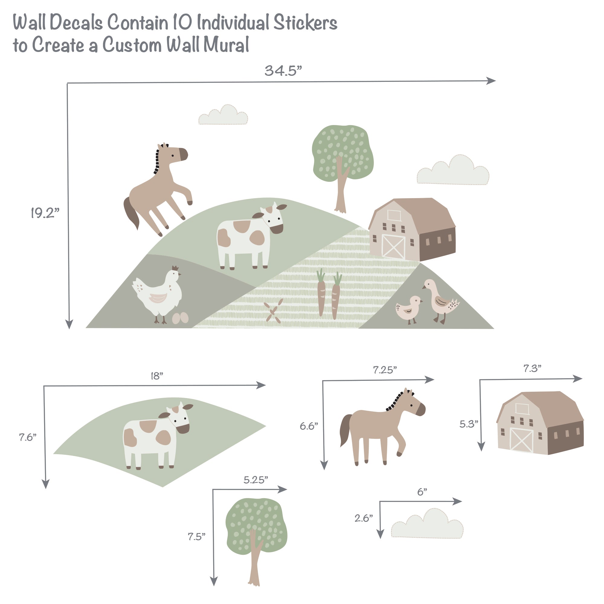 Farmyard Friends Wall Decals