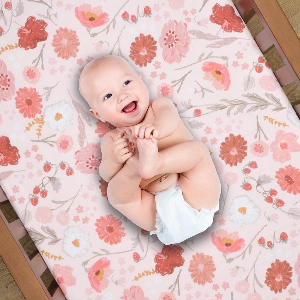 Flower Power Fitted Crib Sheet
