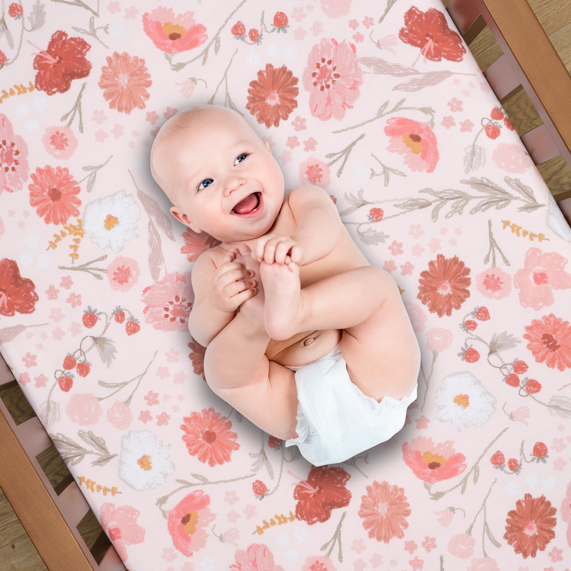 Flower Power Fitted Crib Sheet