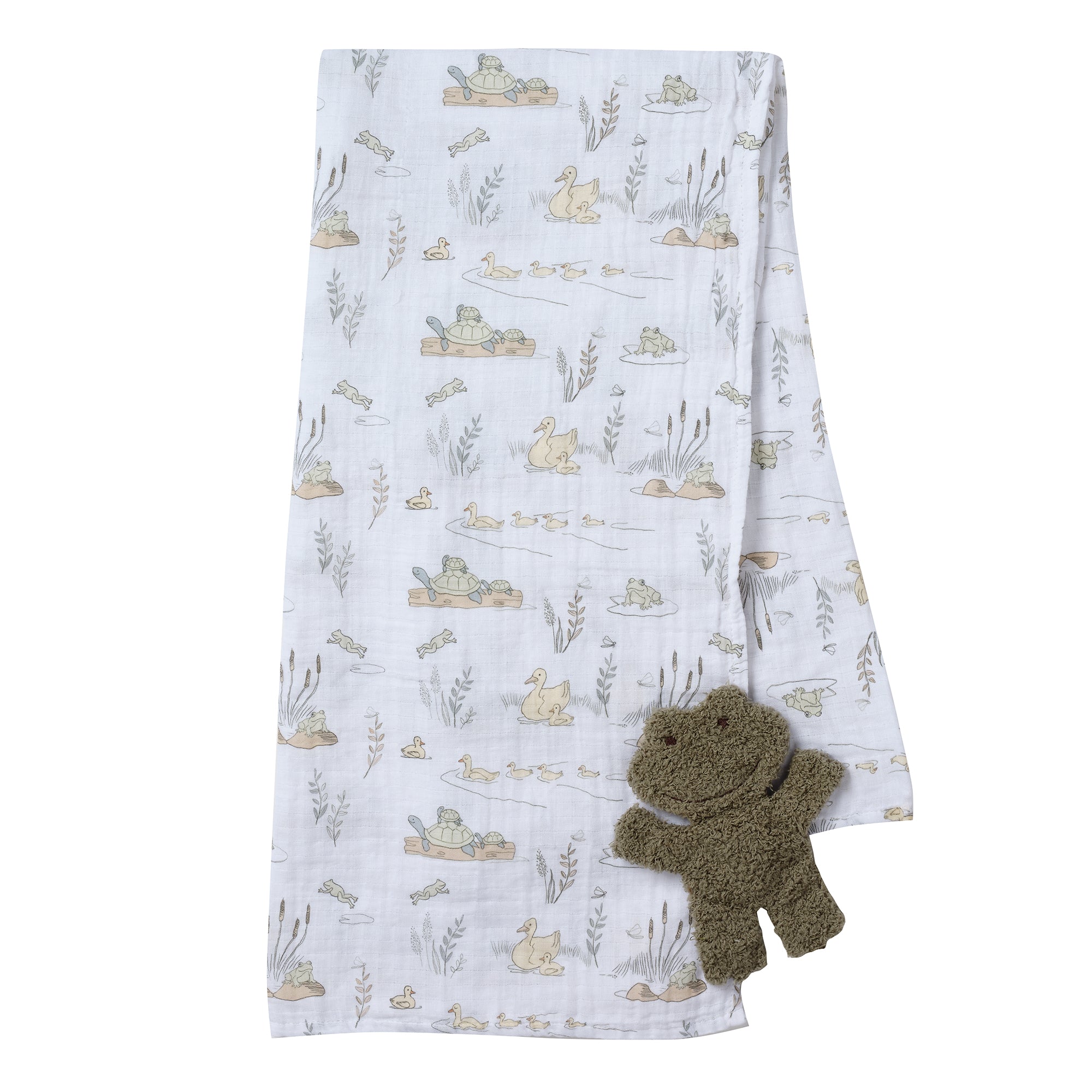 Froggy Swaddle Blanket w/ Lovey