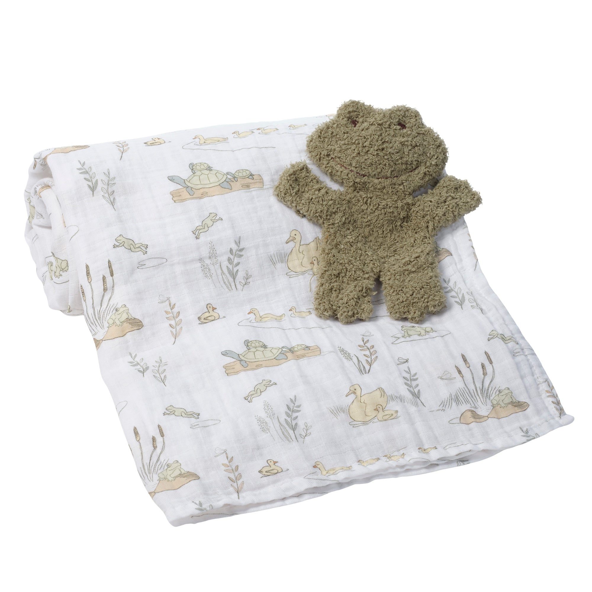 Froggy Swaddle Blanket w/ Lovey