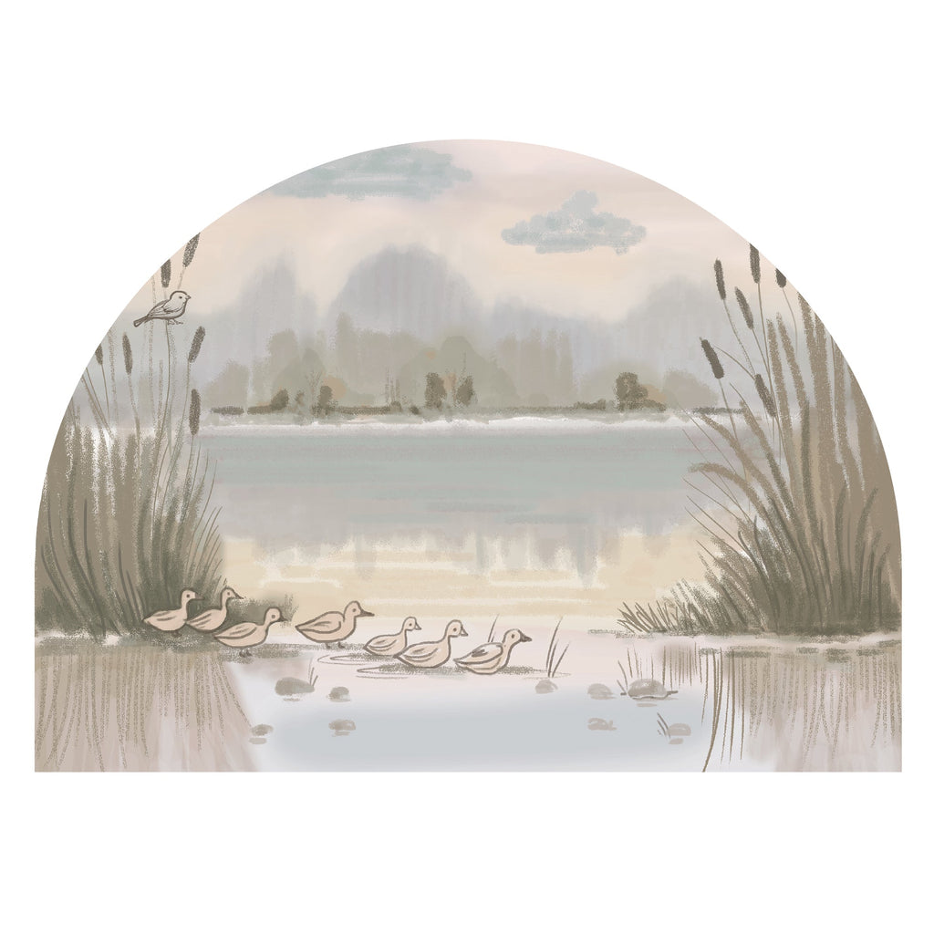 Little Ducklings Pond Wall Decal