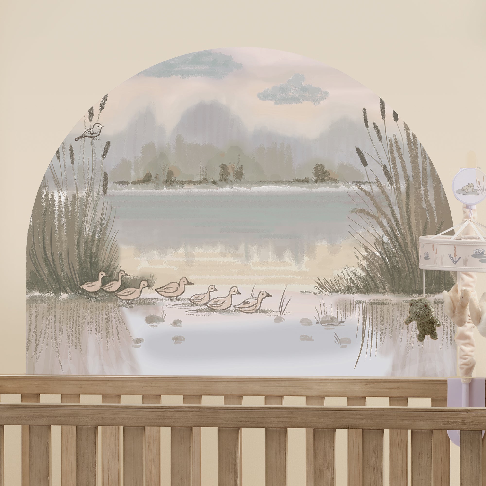 Little Ducklings Pond Wall Decal