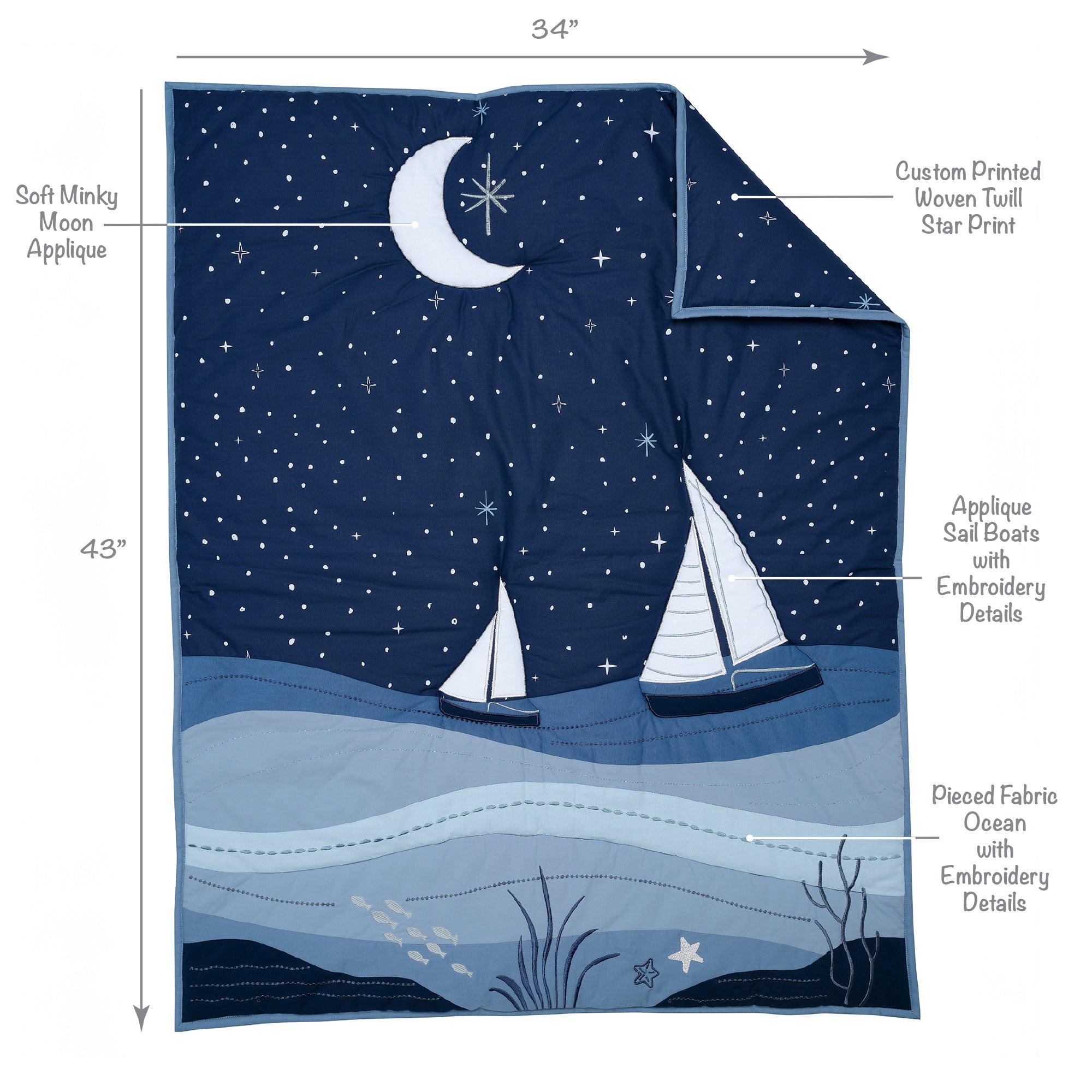 Little Skipper 3-Piece Crib Bedding Set