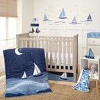 Little Skipper Cotton Fitted Crib Sheet