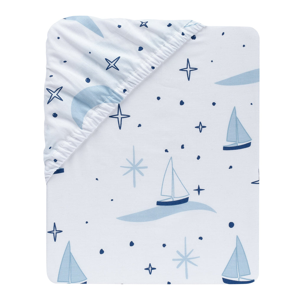 Little Skipper Cotton Fitted Crib Sheet