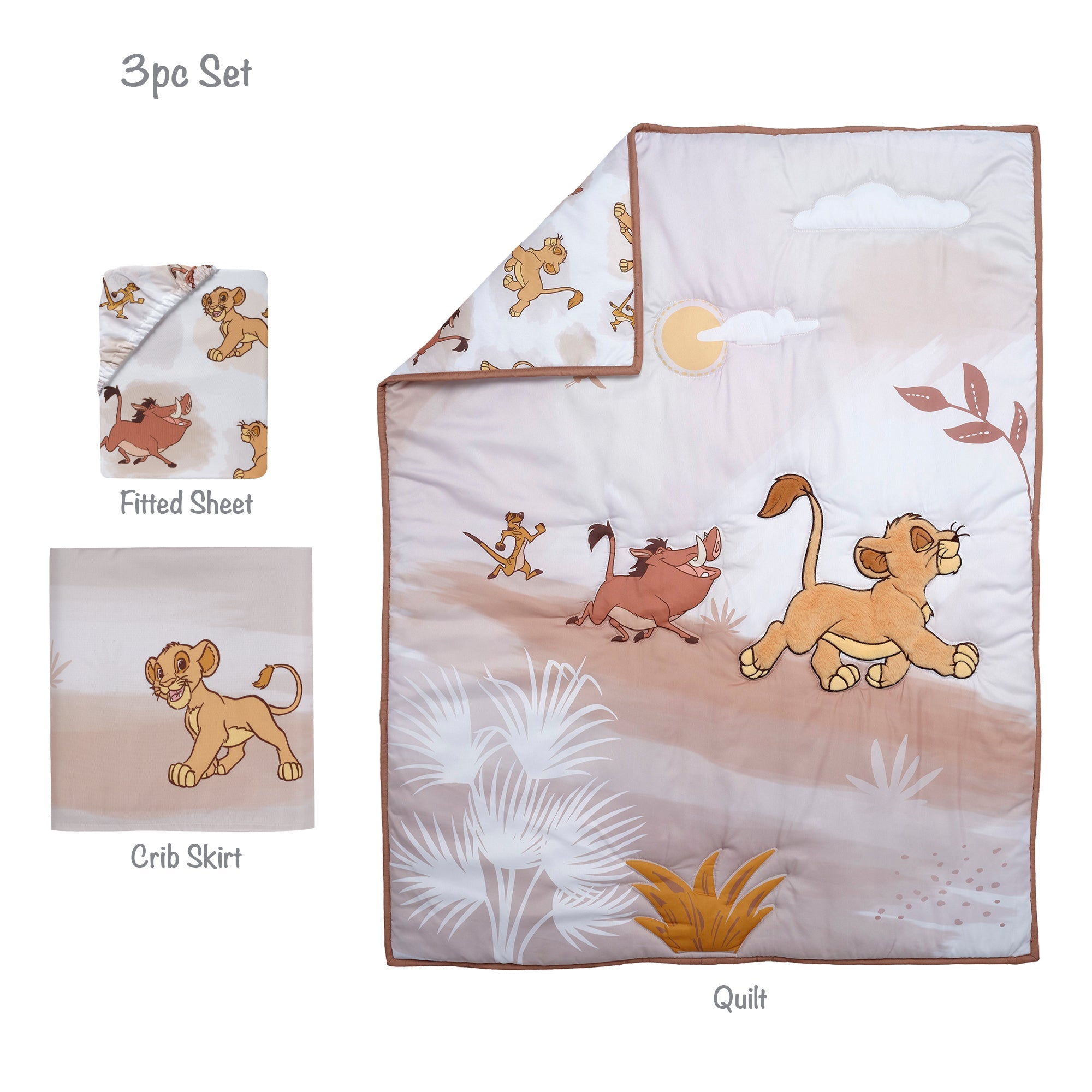 Lion King Safari 3-Piece Crib Bedding Set