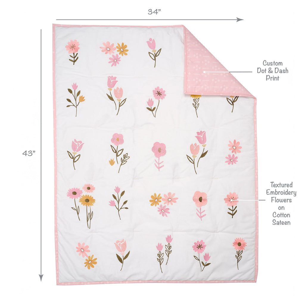 Little Garden 3-Piece Crib Bedding Set