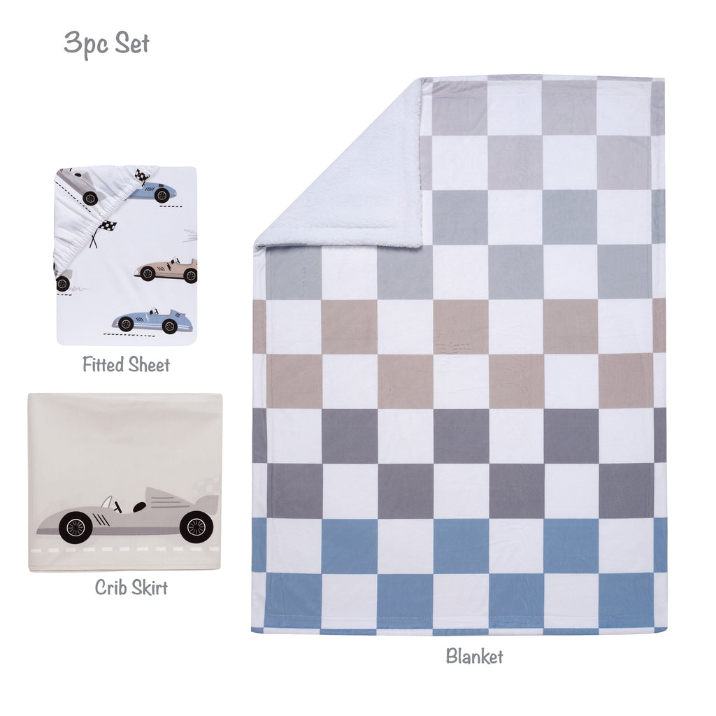 Little Racer 3-Piece Crib Bedding Set