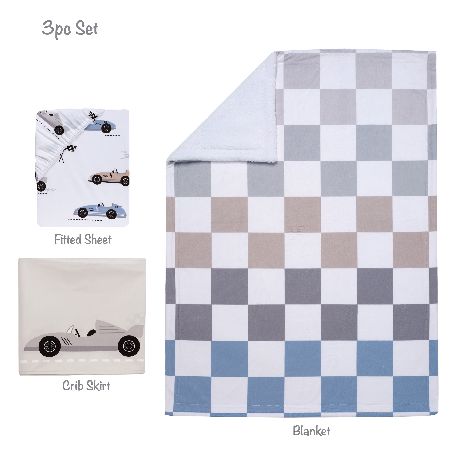 Little Racer 3-Piece Crib Bedding Set