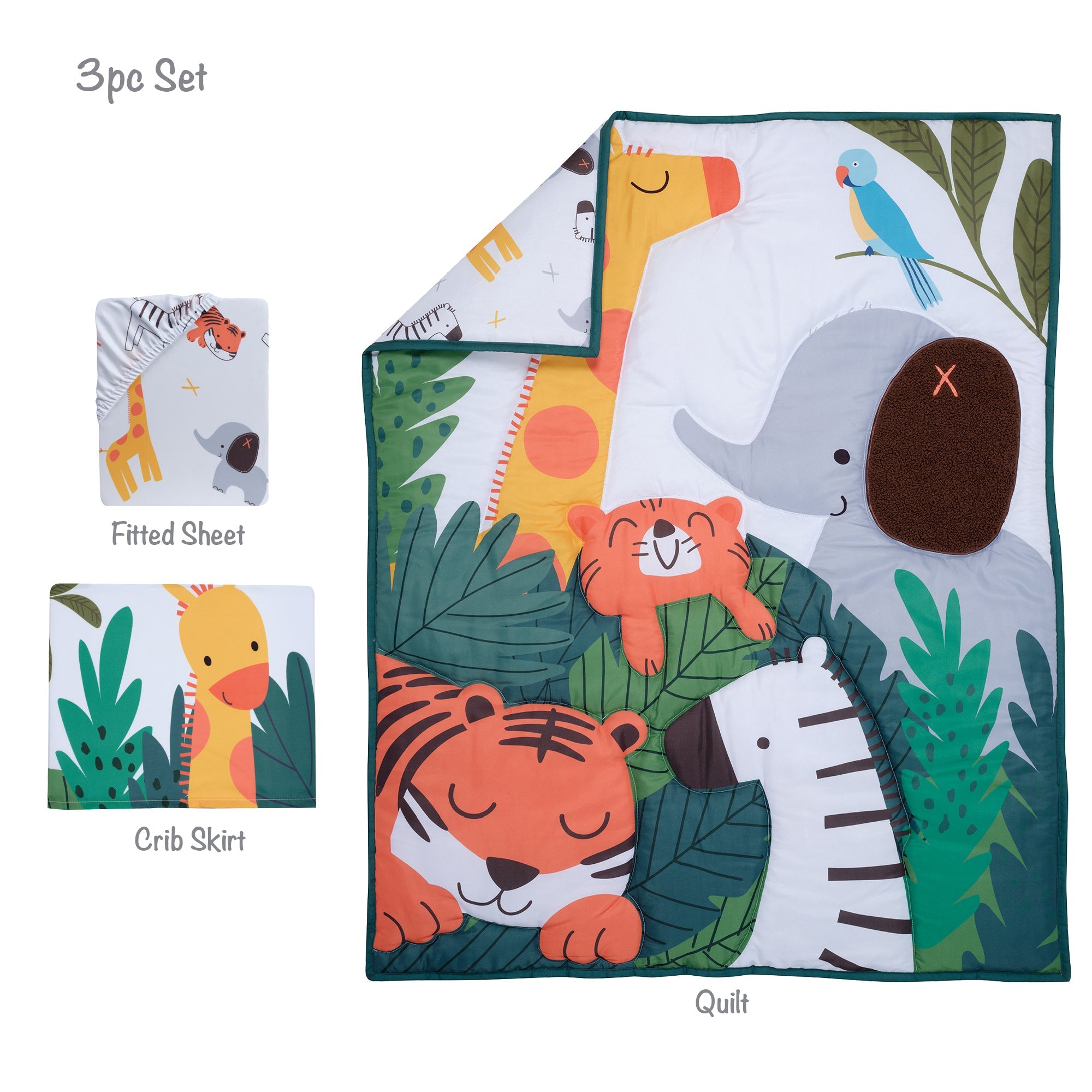 Lollipop Jungle 3-Piece Crib Bedding Set