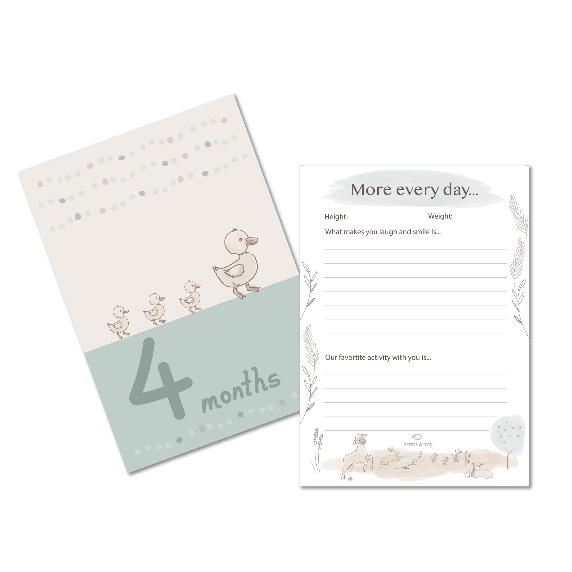 Baby Keepsake Milestone Cards