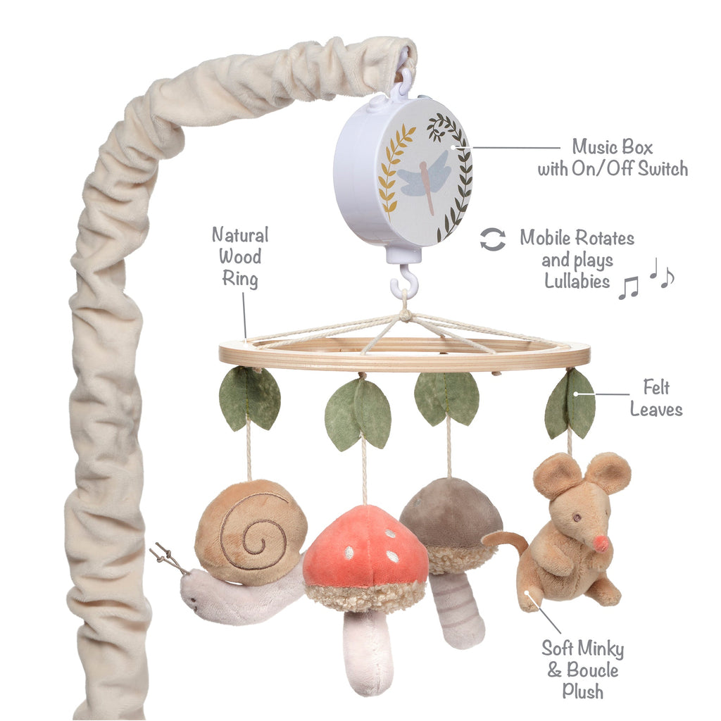 Mushroom Meadow Musical Baby Crib Mobile