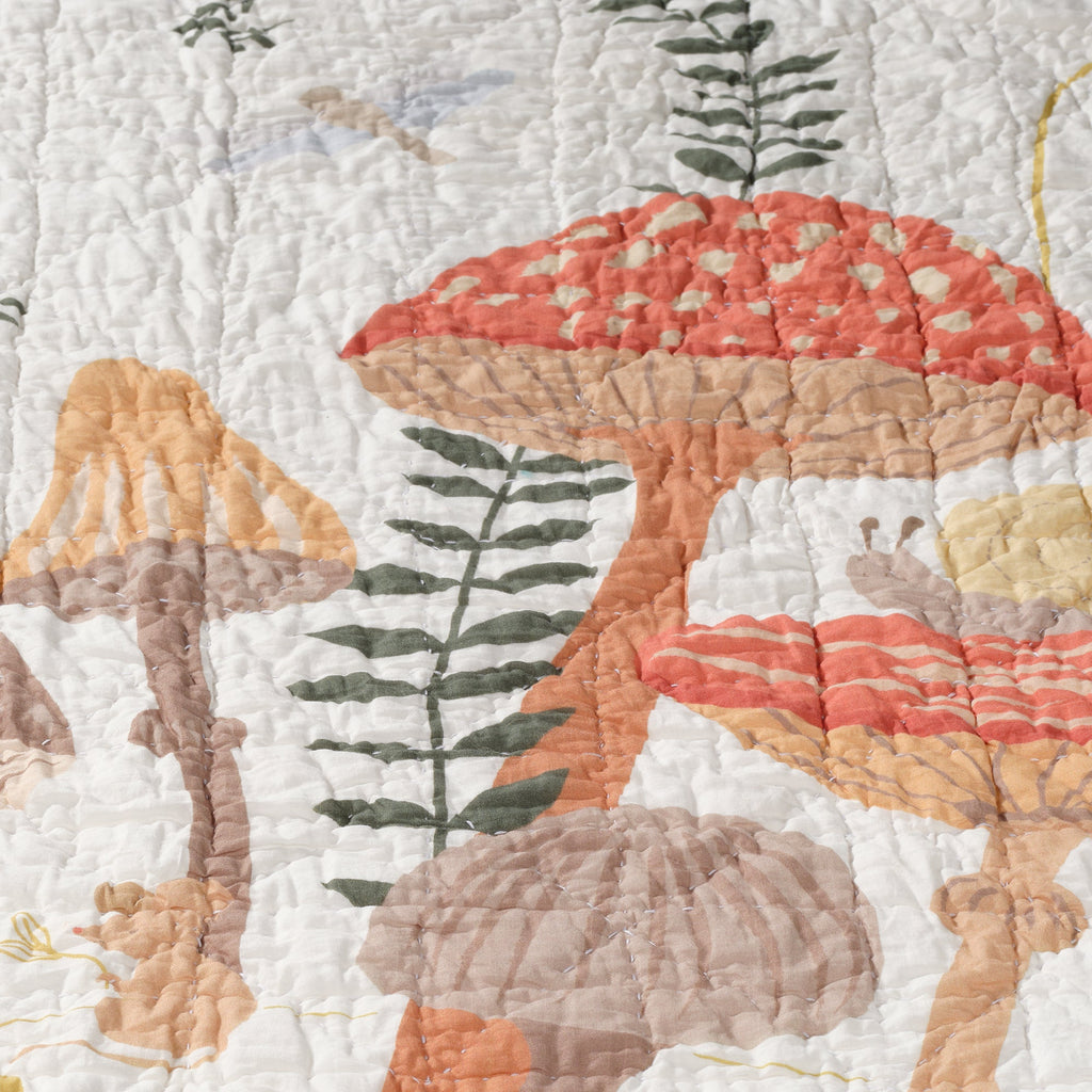 Mushroom Meadow 3-Piece Organic Crib Bedding Set
