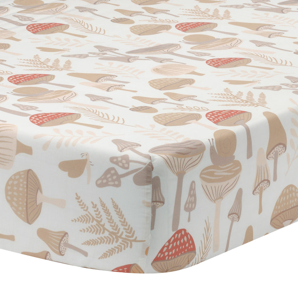 Mushroom Meadow 3-Piece Organic Crib Bedding Set