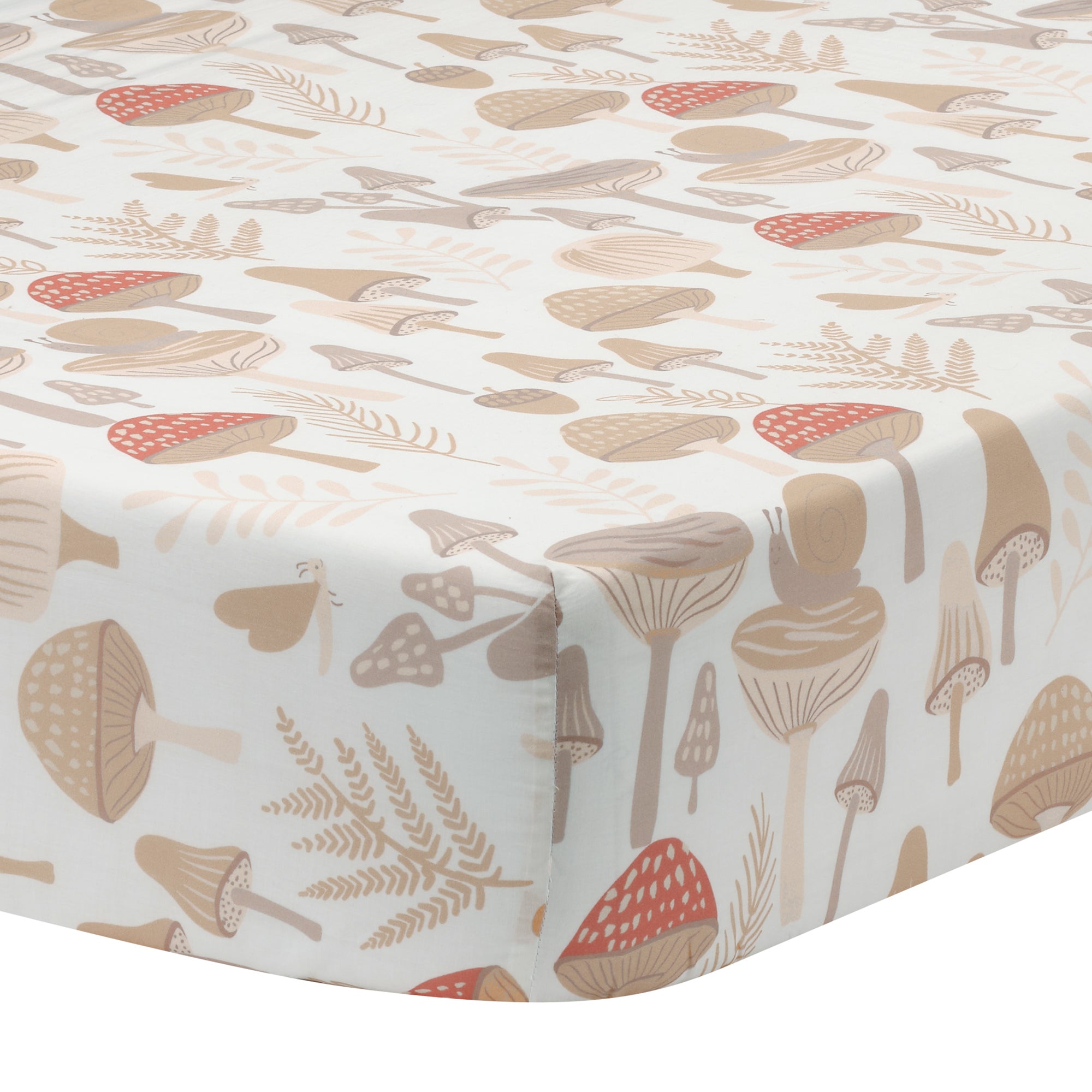 Mushroom Meadow Organic Cotton Crib Sheet