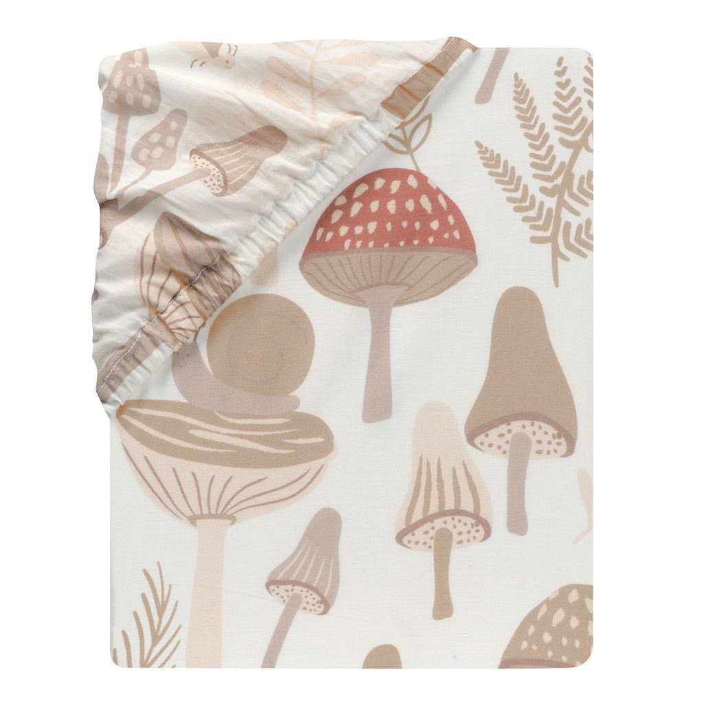 Mushroom Meadow Organic Cotton Crib Sheet