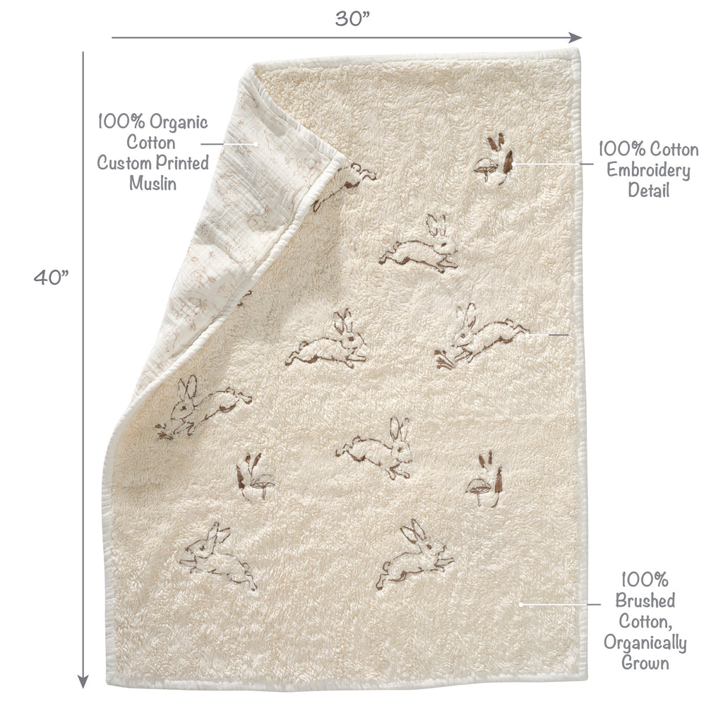 Signature Organic Bunny Coverlet Baby Blanket