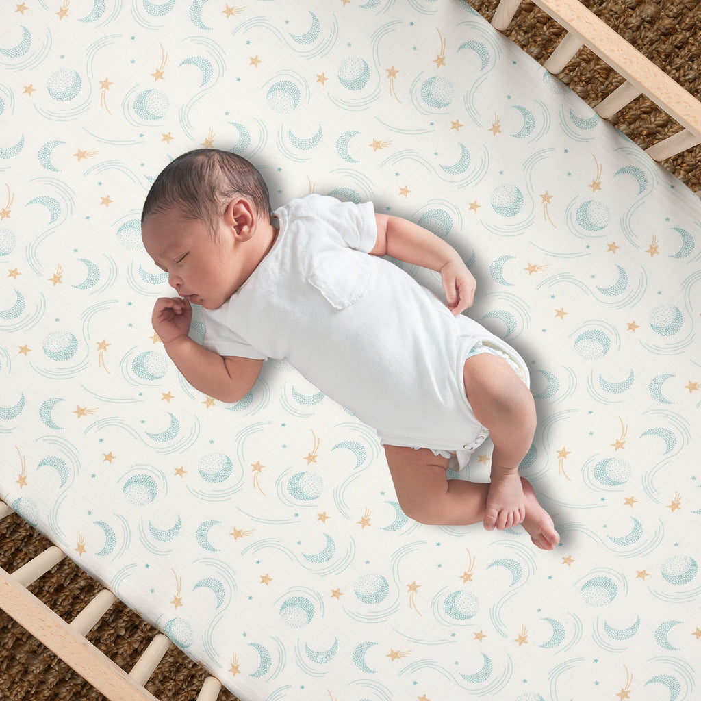 Signature Organic Cotton Celestial Fitted Crib Sheet