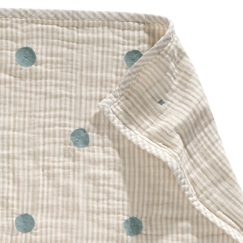 Signature Organic Embroidered Dot Crib Coverlet