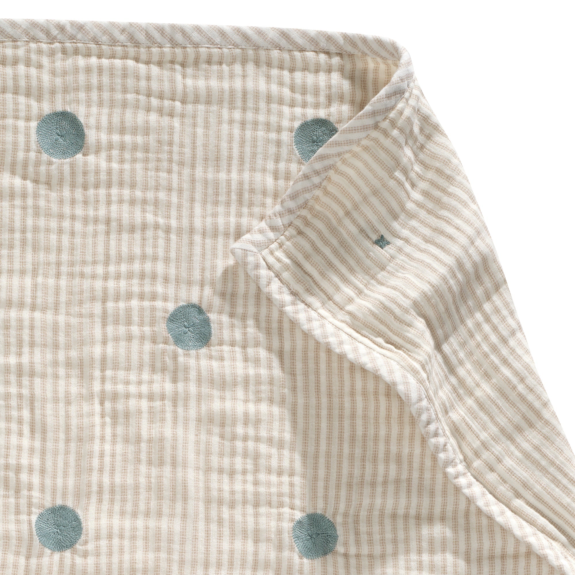 Signature Organic Embroidered Dot Crib Coverlet