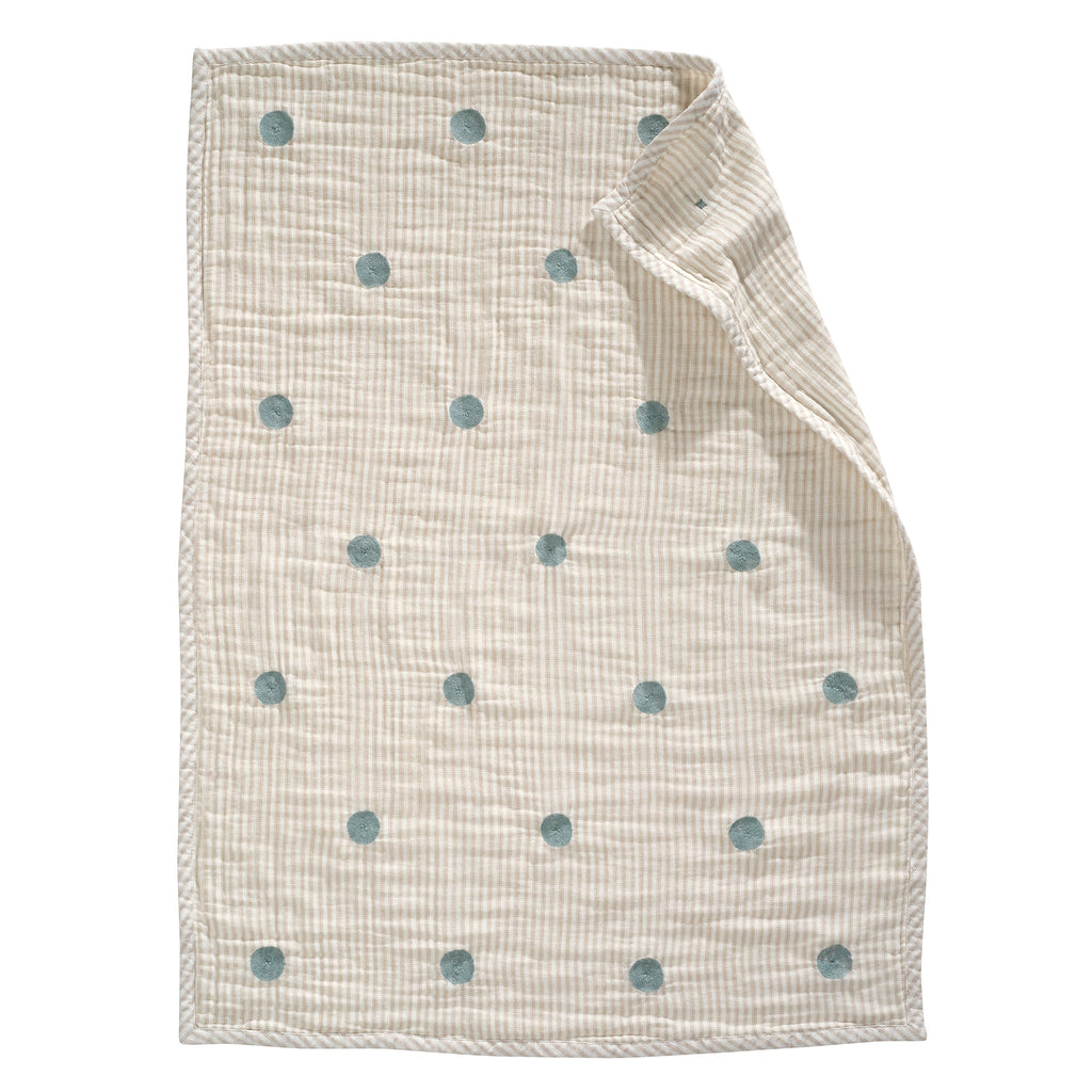 Signature Organic Embroidered Dot Crib Coverlet