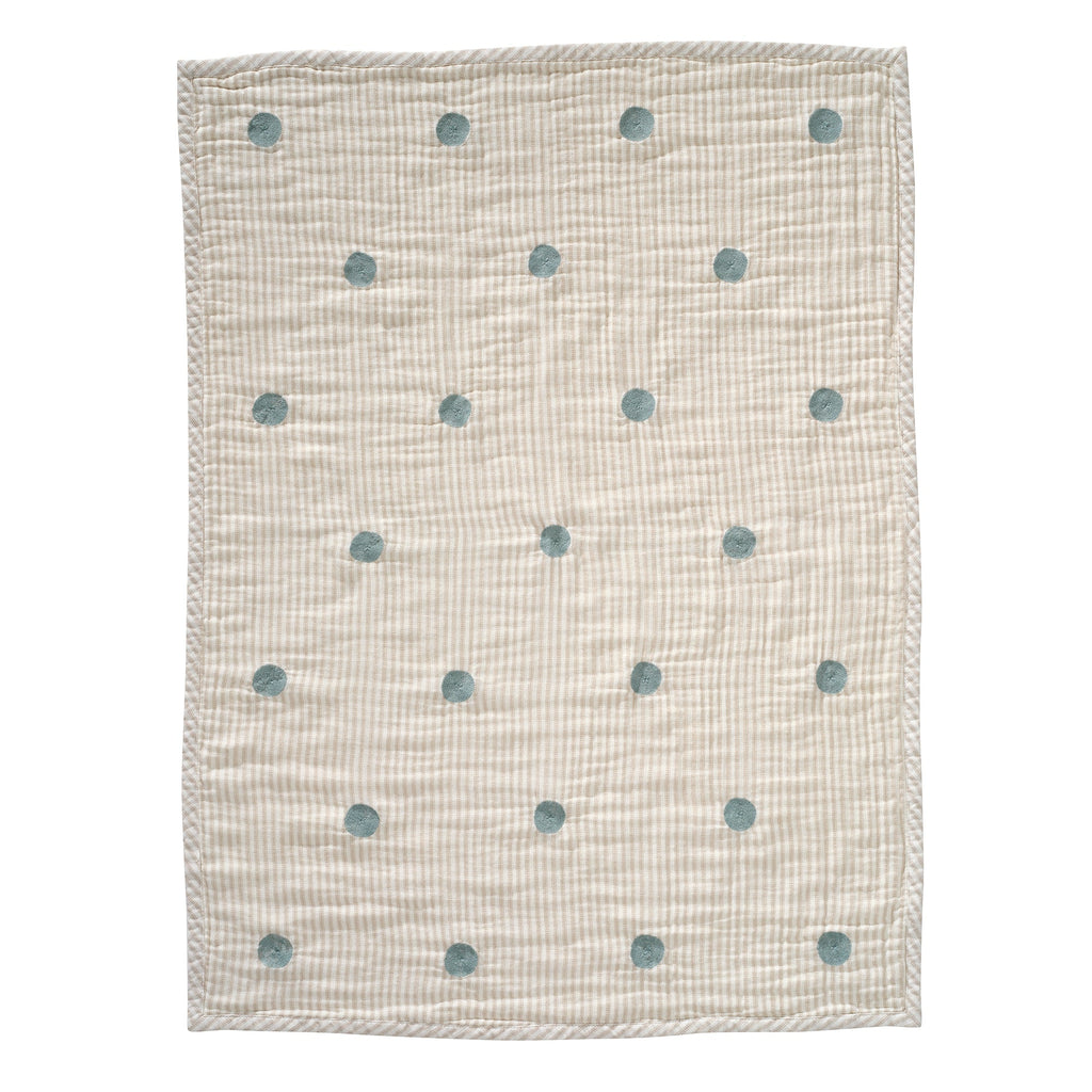 Signature Organic Embroidered Dot Crib Coverlet
