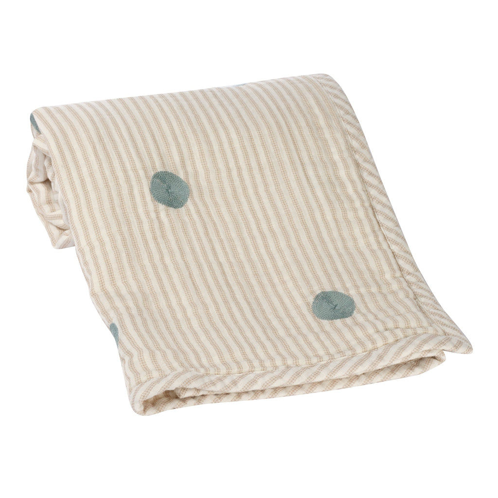 Signature Organic Embroidered Dot Crib Coverlet