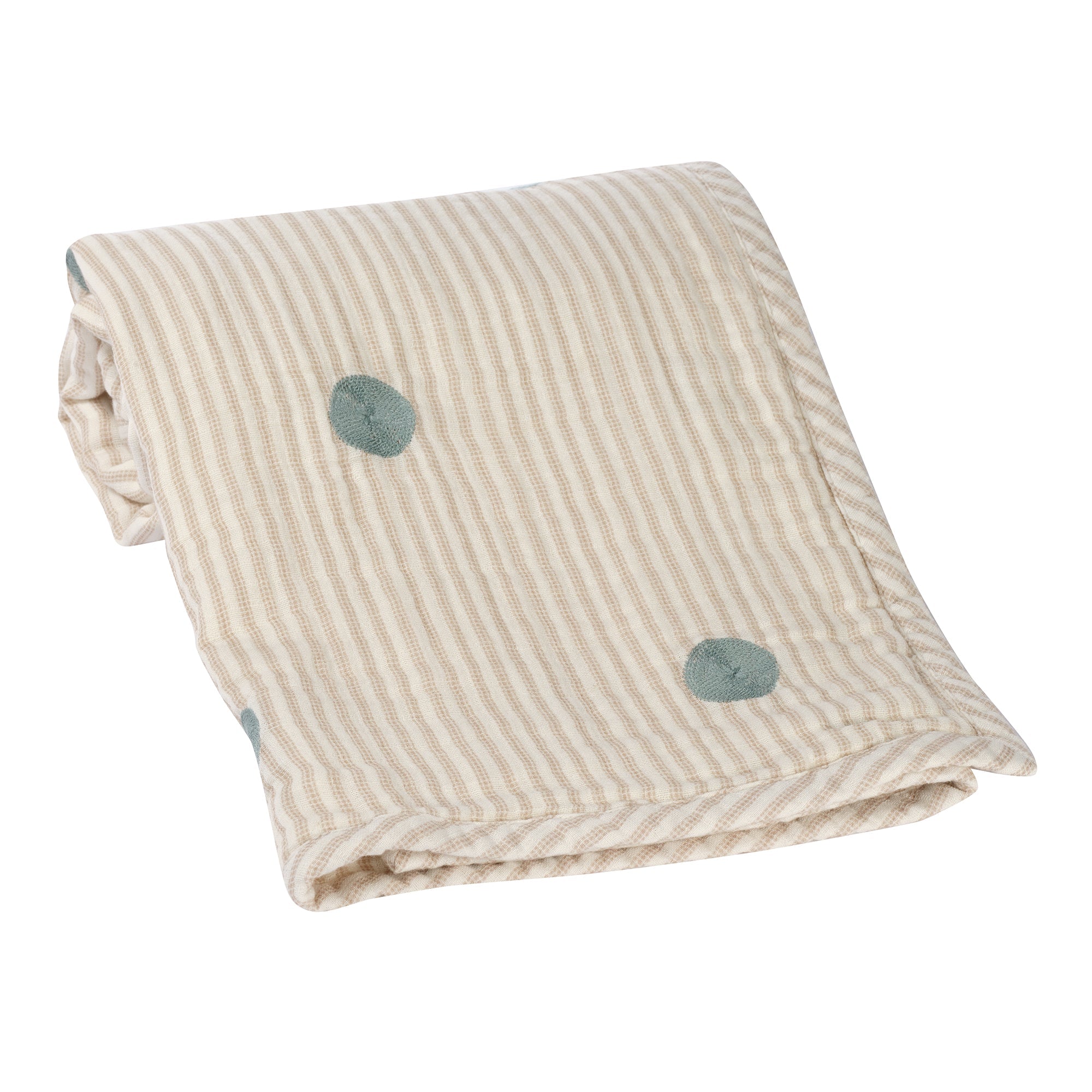 Signature Organic Embroidered Dot Crib Coverlet
