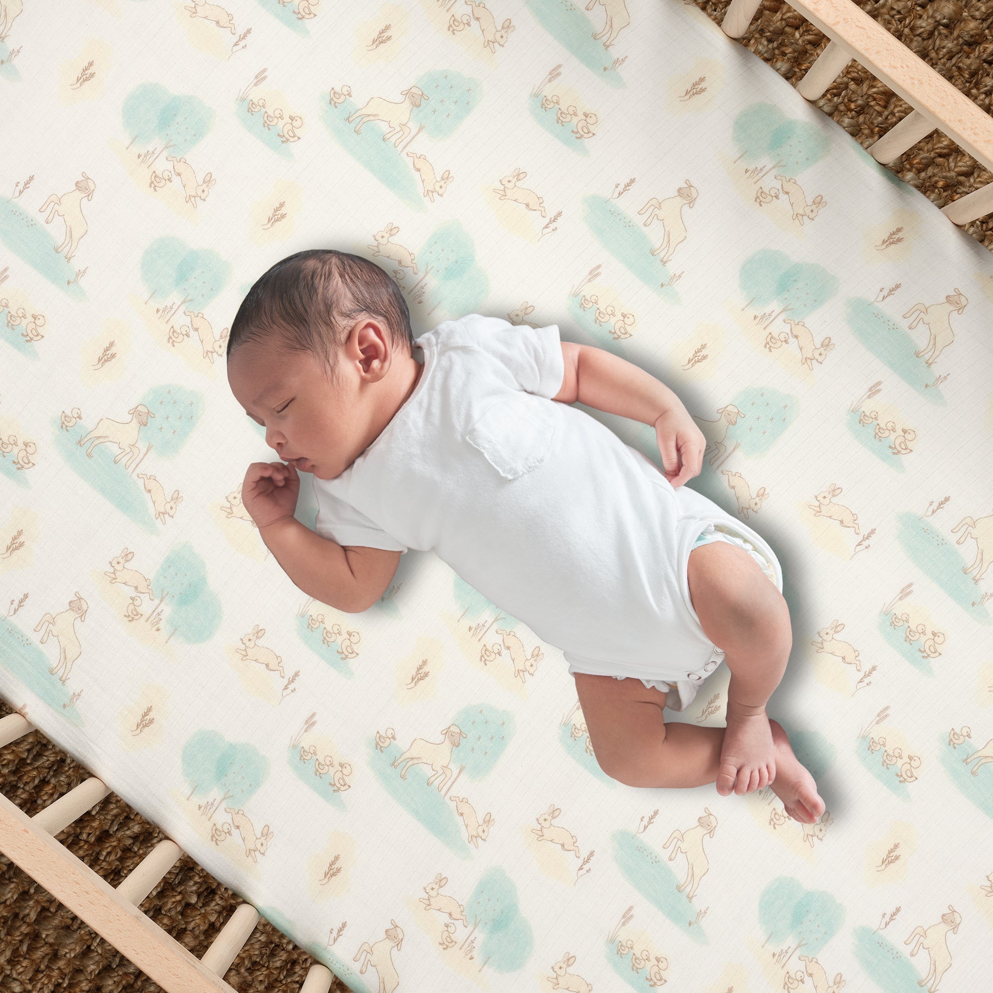 Signature Organic Cotton Meadow Fitted Crib Sheet
