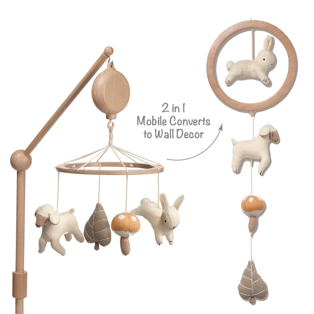 2-n-1 Organic Meadow Musical Baby Crib Mobile
